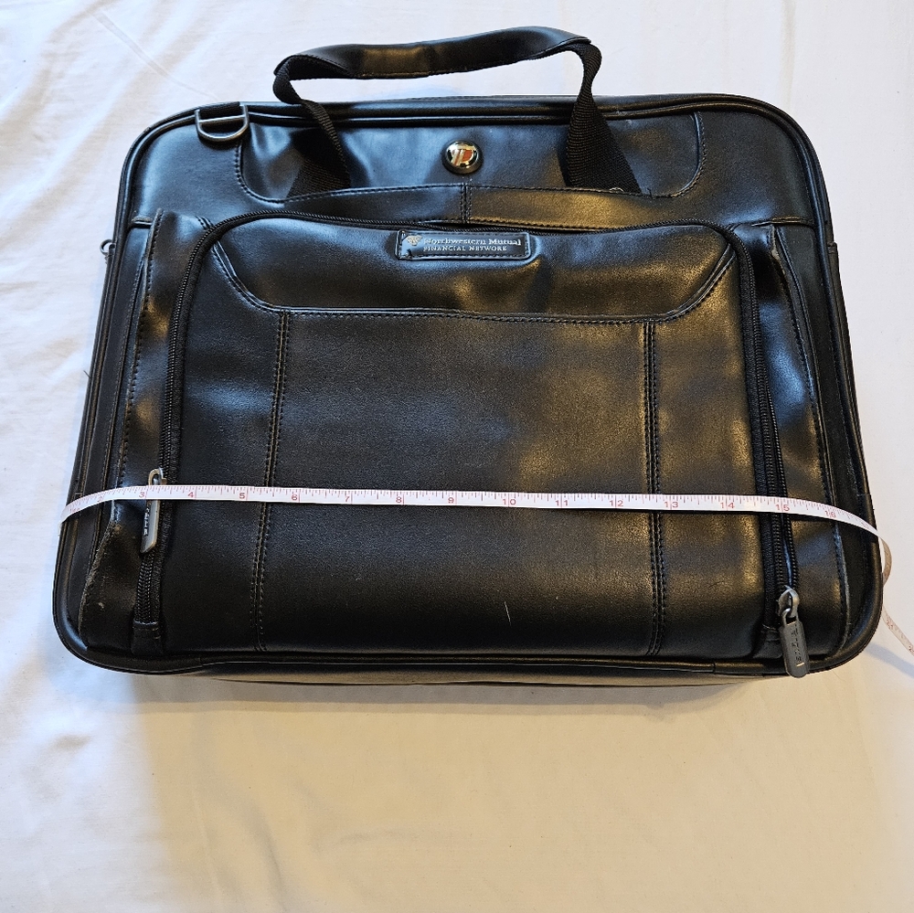 Targus Executive Leather Laptop Bag Briefcase Black Work Business 16”